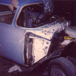 Area behind front fender, passenger side