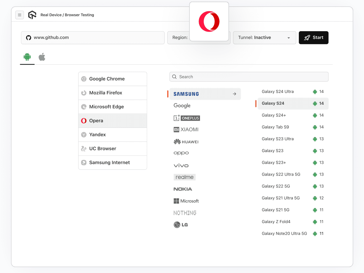 Opera Browser Testing on Real Devices Opera Browser Testing on Real Devices
