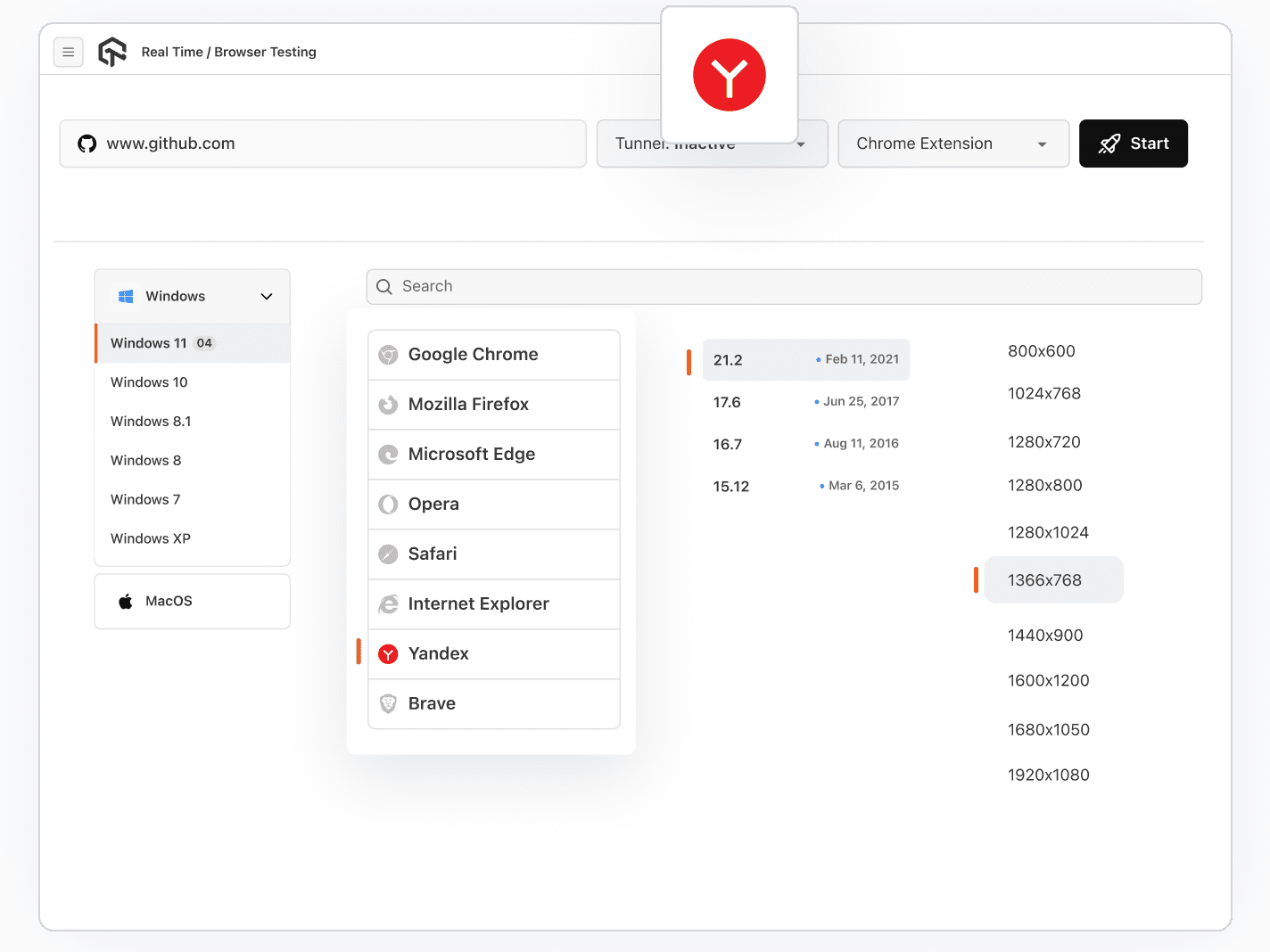 Real Time Testing on Yandex Browser Real Time Testing on Yandex Browser