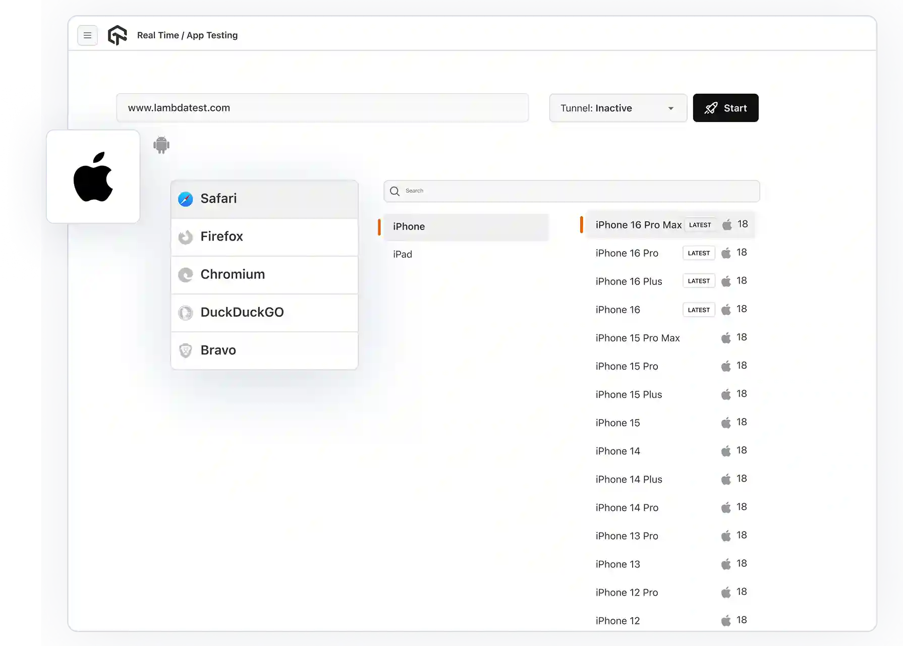 Live iOS Simulator Testing iOS Simulator Testing